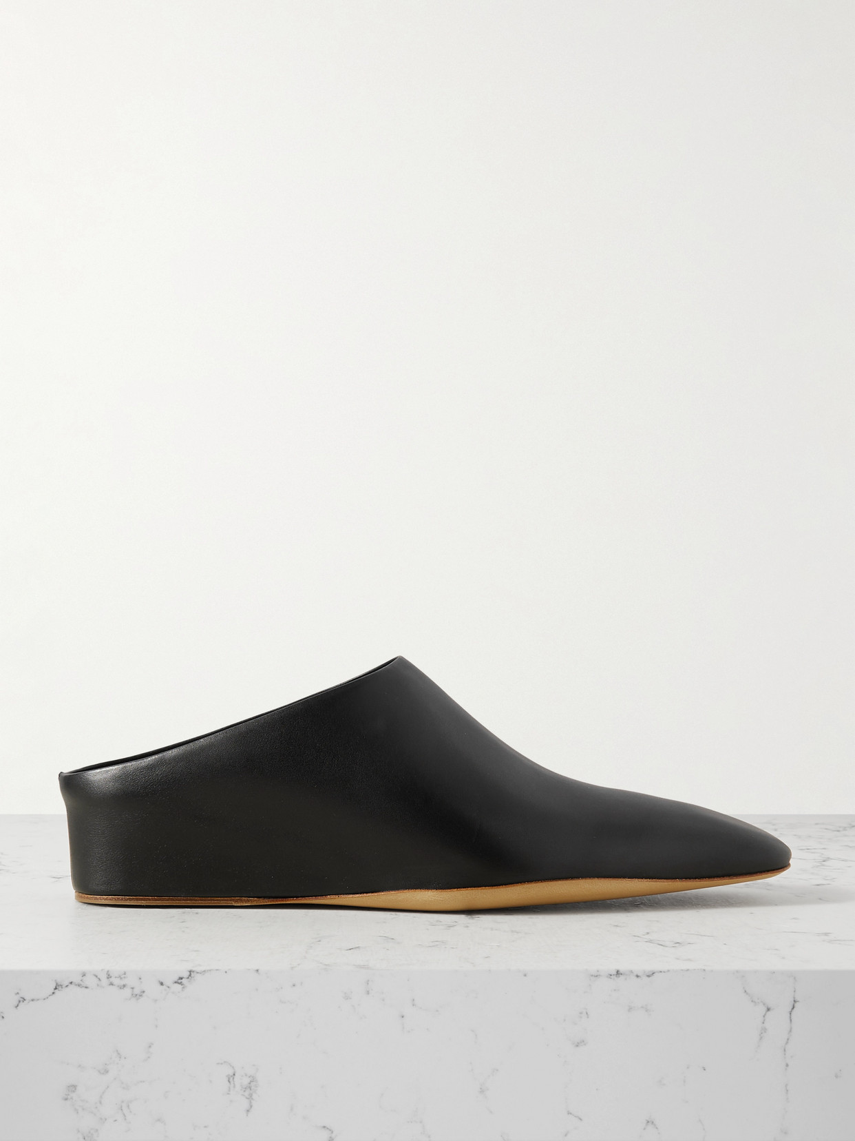 Jil Sander 方頭皮革穆勒鞋 In Black