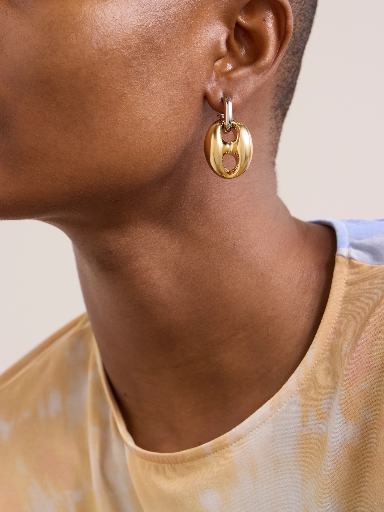 Shop Rabanne Xtra Eight Silver- And Gold-tone Earrings