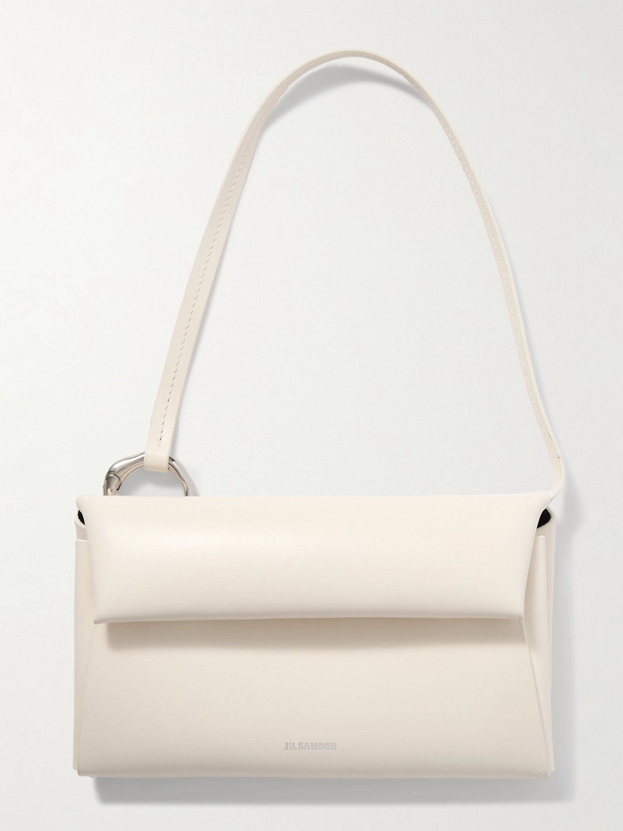 Jil Sander Small Envelope Flap Leather Shoulder Bag In Eggshell