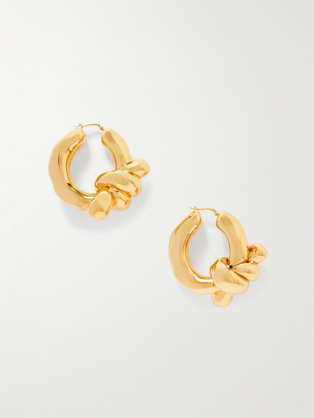 Shop Jil Sander Gold-tone Hoop Earrings