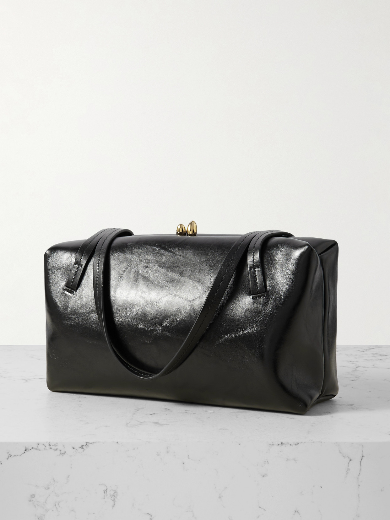 Jil Sander Goji Leather Medium Bag In Black | ModeSens