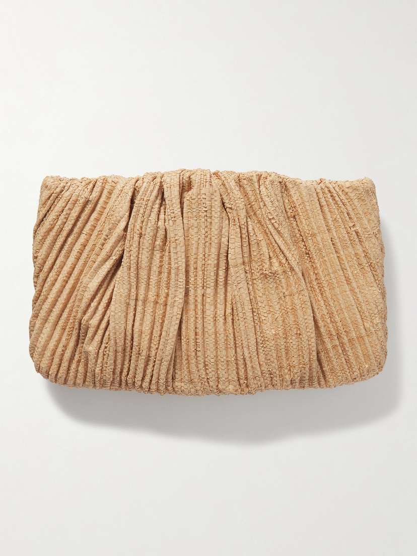 Loeffler Randall Brit Pleated Raffia Clutch -  - One size
