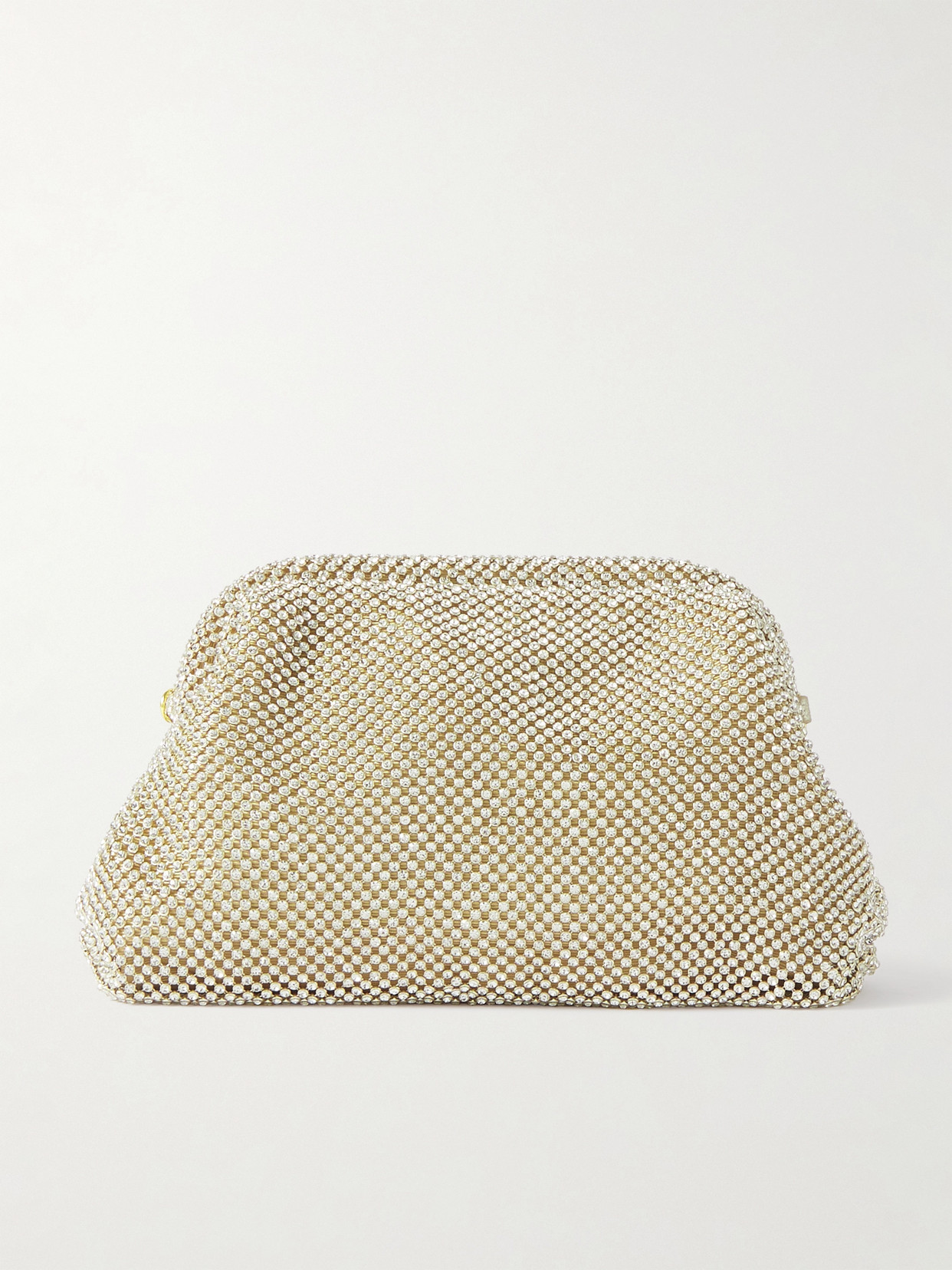 Loeffler Randall Ember Crystal-embellished Faille Clutch In Gold