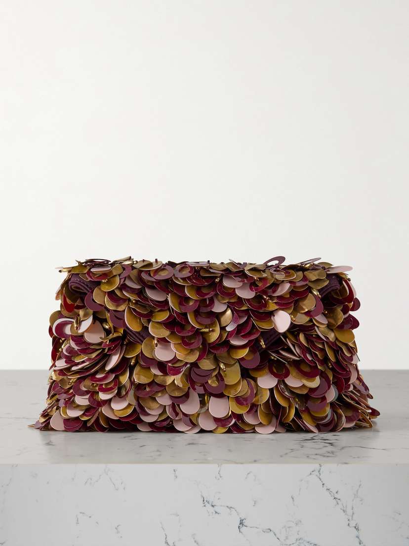 Dries Van Noten Embellished Cotton-gabardine Clutch