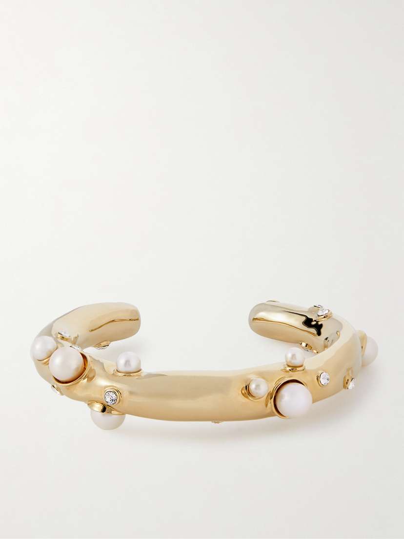 Dries Van Noten tone, Pearl And Crystal Cuff