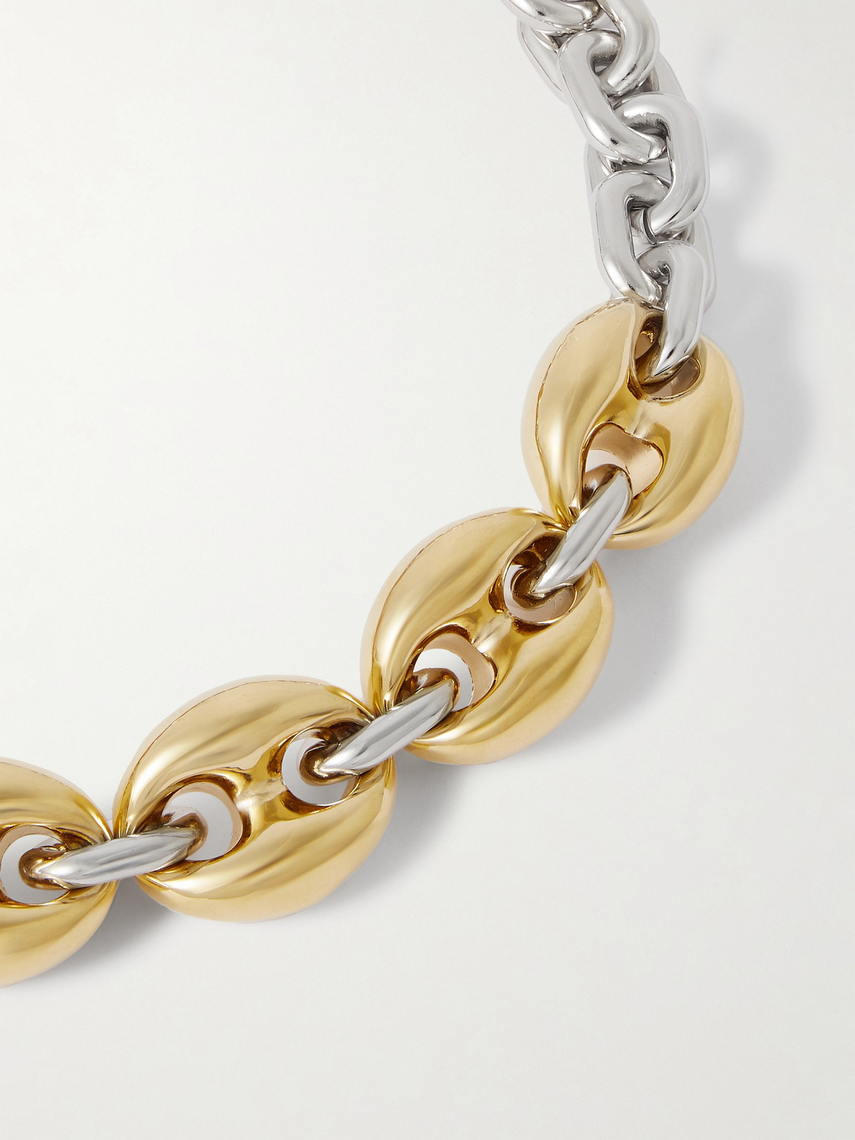 Rabanne X Eight Silver And Gold-tone Necklace In Gold