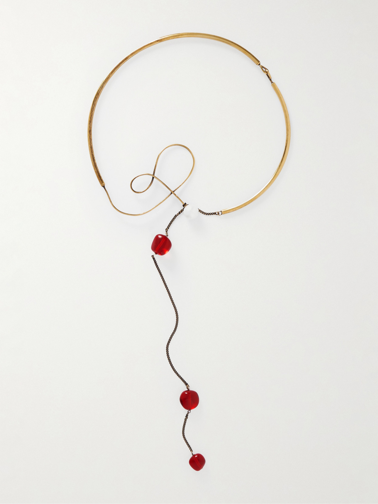 Dries Van Noten Gold-tone, Crystal And Pearl Necklace