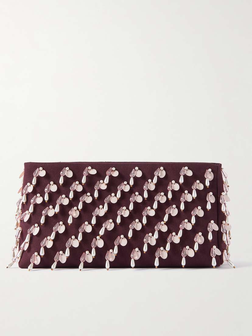 Dries Van Noten Embellished Cotton-gabardine Clutch