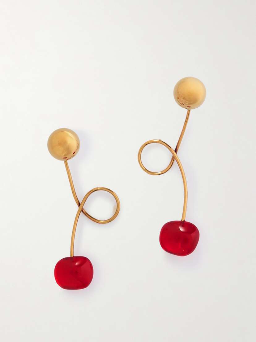 Dries Van Noten Curled Gold-tone Glass Earrings