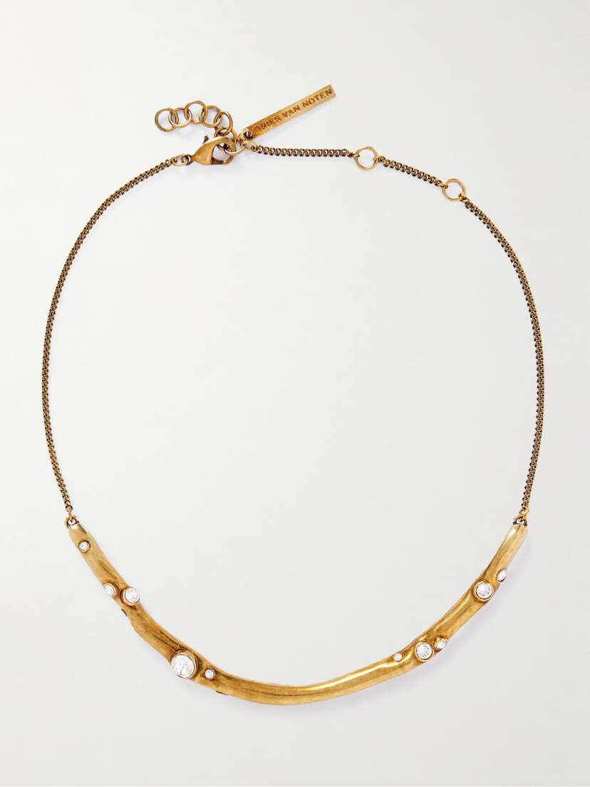 Dries Van Noten Gold-tone Crystal-embellished Necklace