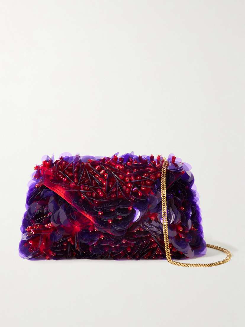 Dries Van Noten Embellished Silk Clutch