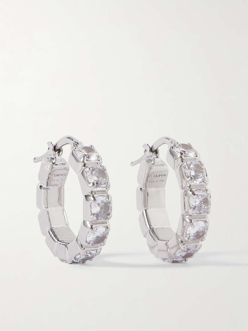Jil Sander tone Crystal Hoop Earrings