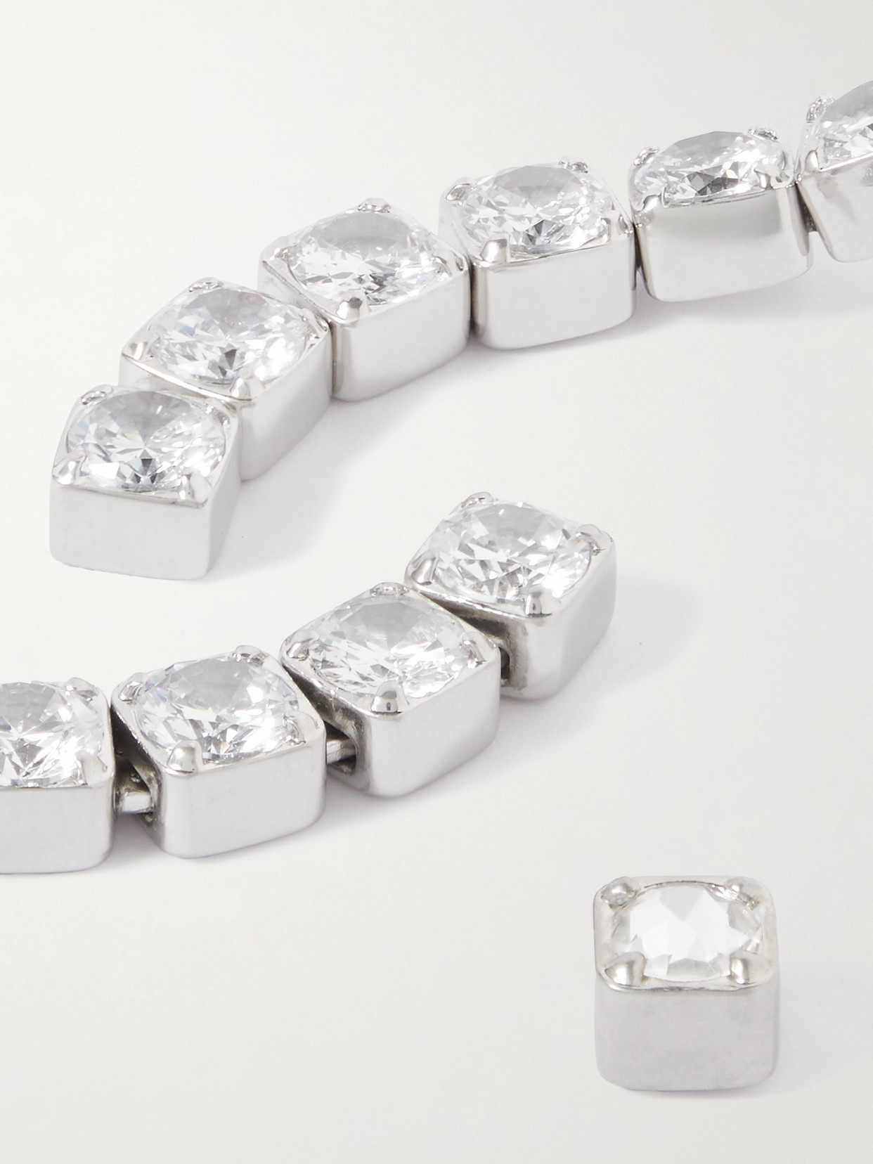 Jil Sander Silver-tone Crystal Earrings In Silver