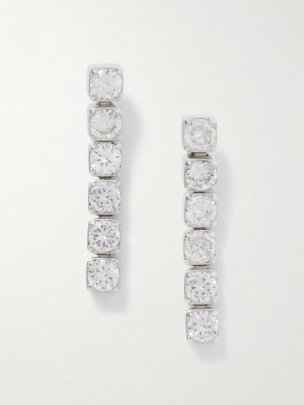 Jil Sander Silver-tone Crystal Earrings