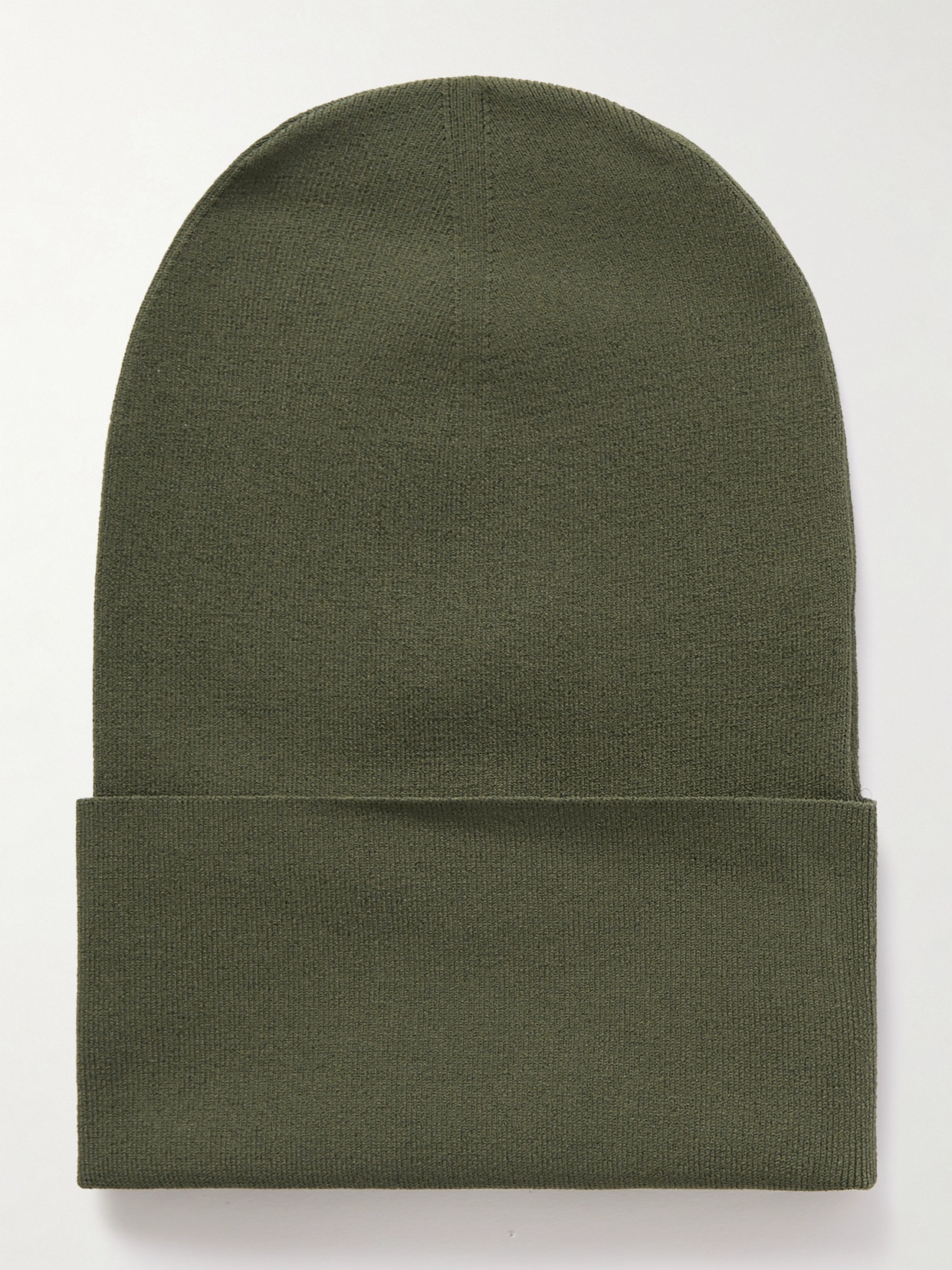 Jil Sander Ribbed Stretch-knit Beanie In Green