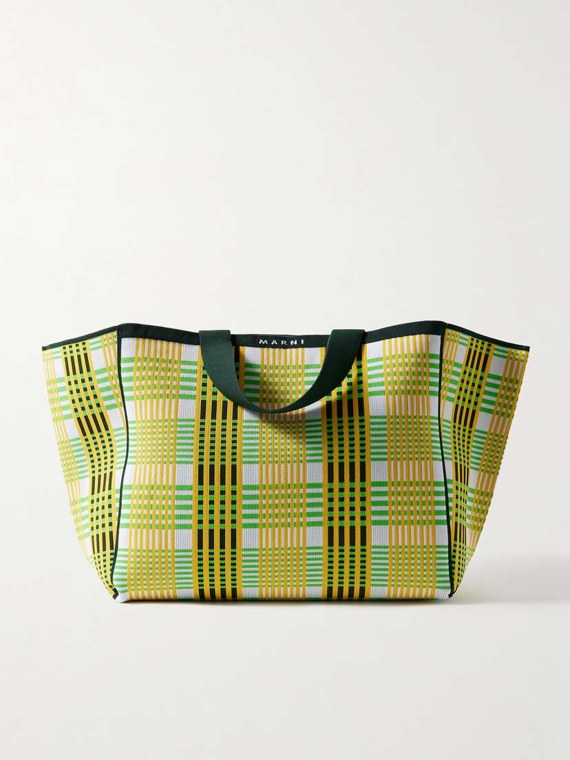 Marni Sillo Medium Checked Woven Tote