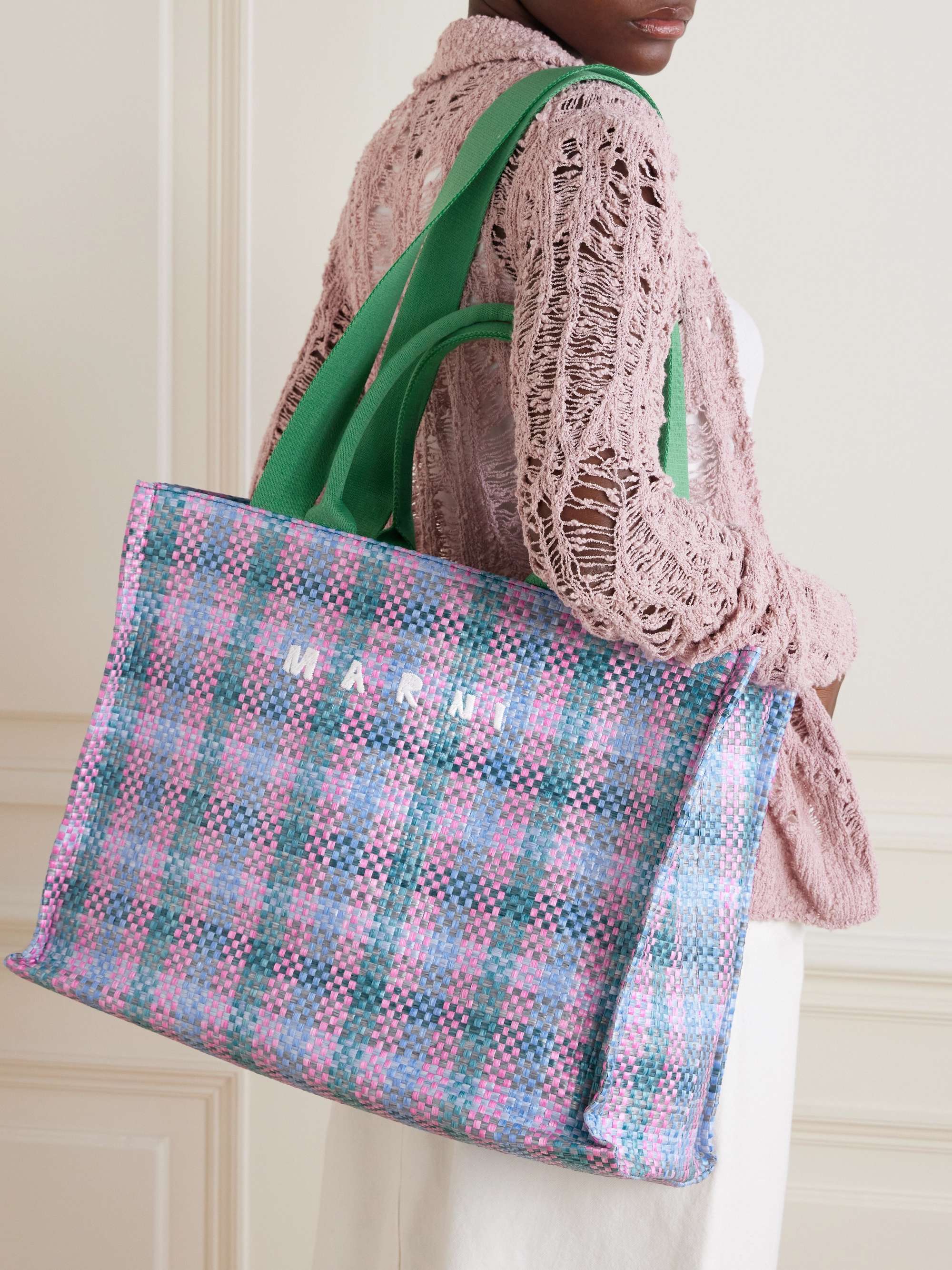 Woven raffia tote store