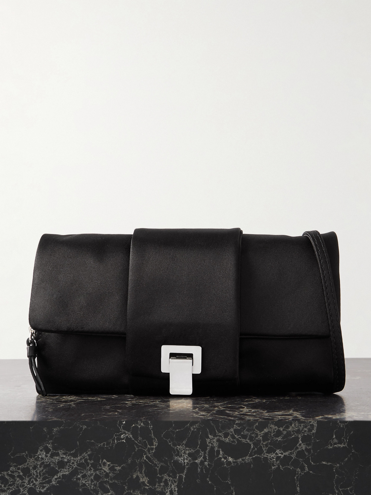 Proenza Schouler Flip Satin Shoulder Bag In Black