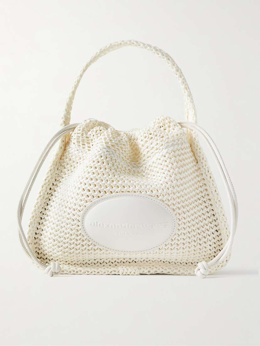 Alexander Wang Ryan Small Appliquéd Logo-trimmed Faux Raffia Tote