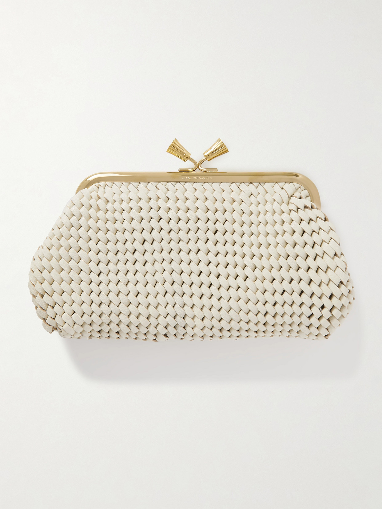 Anya Hindmarch Maud Woven Leather Clutch In Black