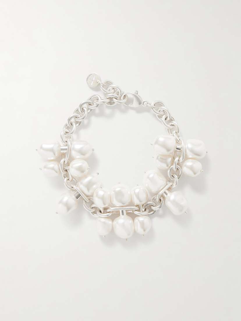 Cult Gaia Dolly Silver-tone Faux Pearl Bracelet