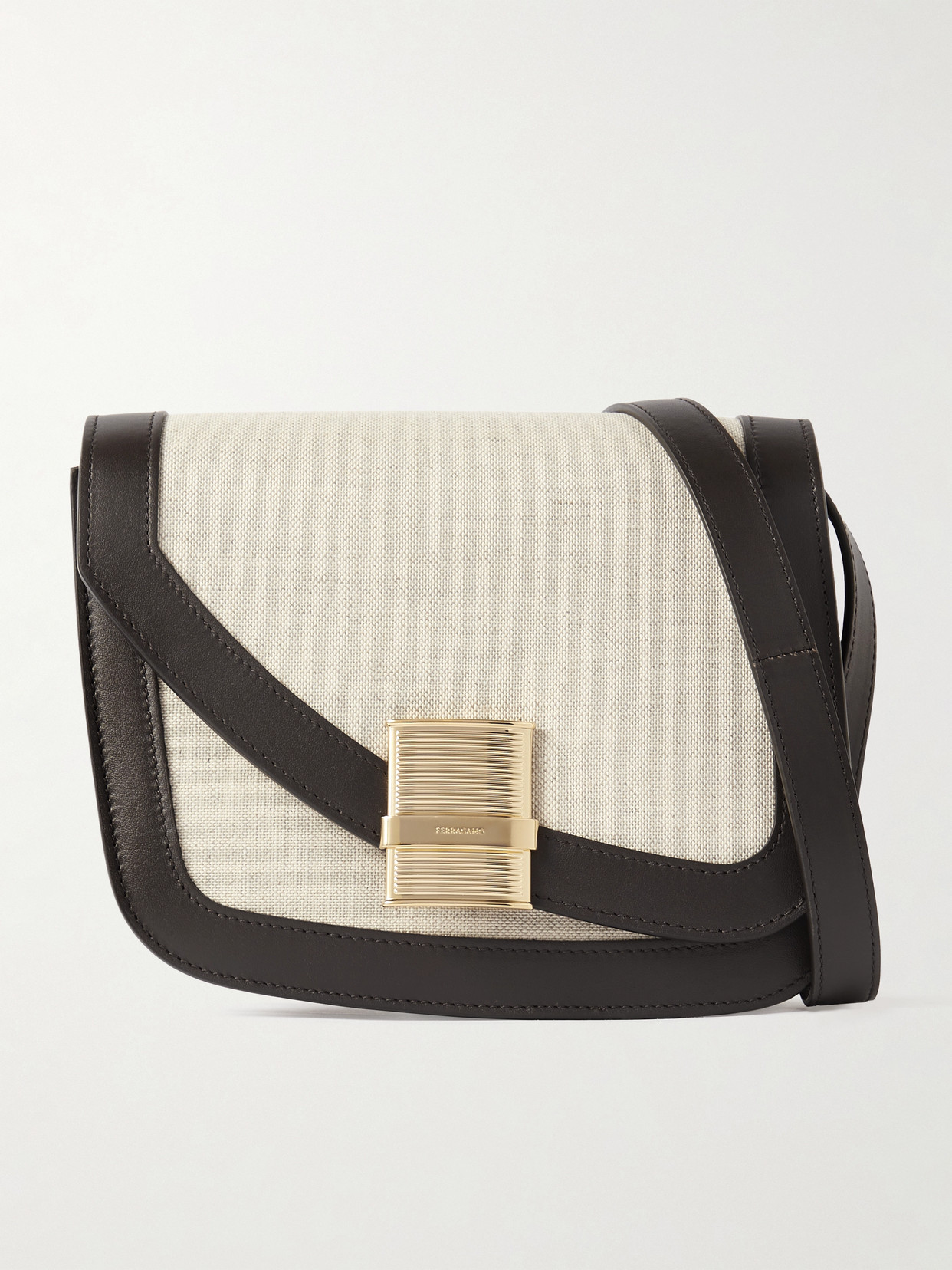 Ferragamo Stylish Shoulder Bag Adjustable Strap In Neutrals