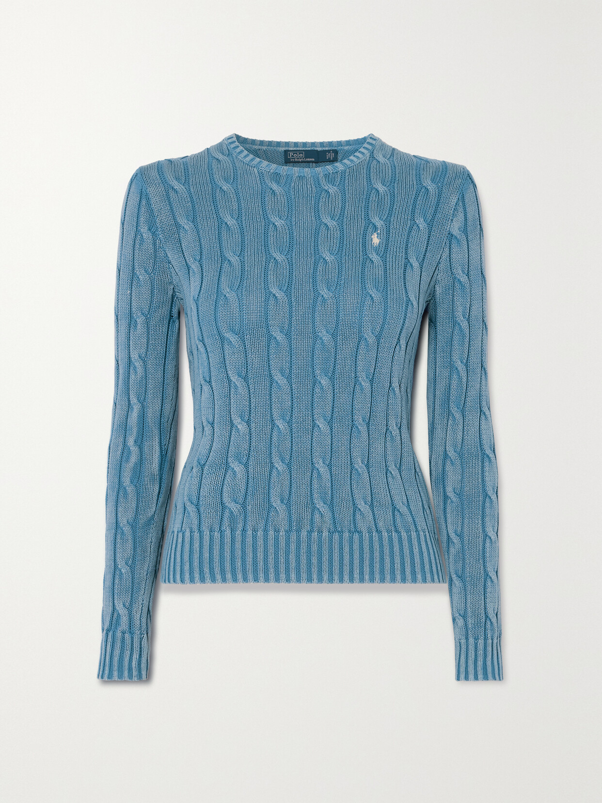 Polo Ralph Lauren Polo Pony-embroidered Cable-knit Jumper In Blue