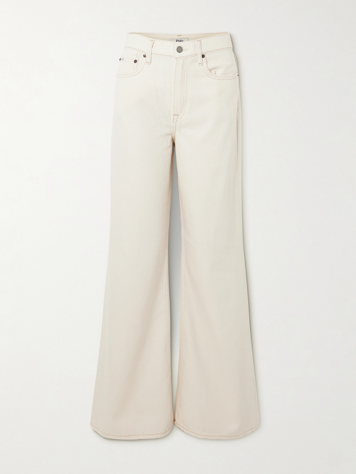 Polo Ralph Lauren High-rise Wide-leg Jeans In Off-white