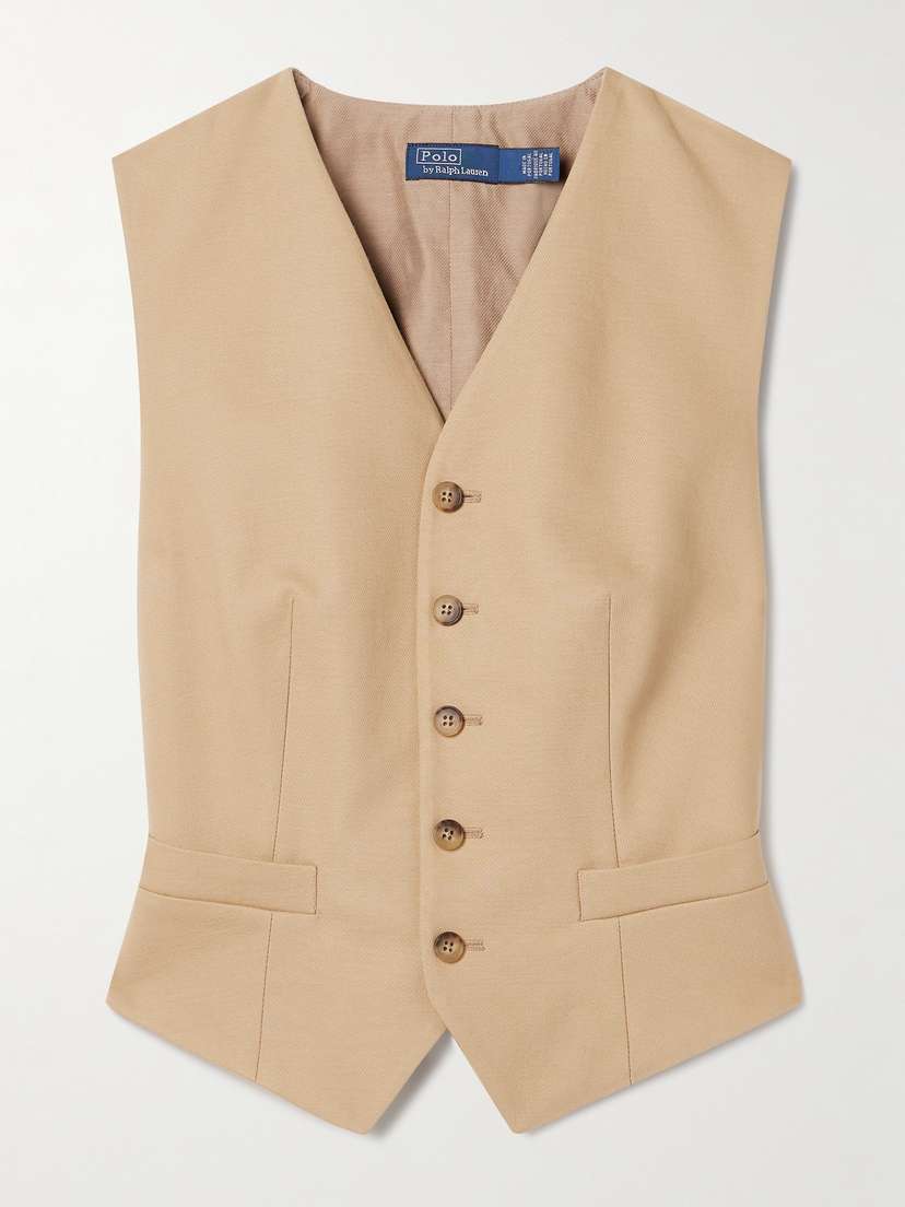 Polo Ralph Lauren Pauline Cotton And Wool-blend Twill Vest