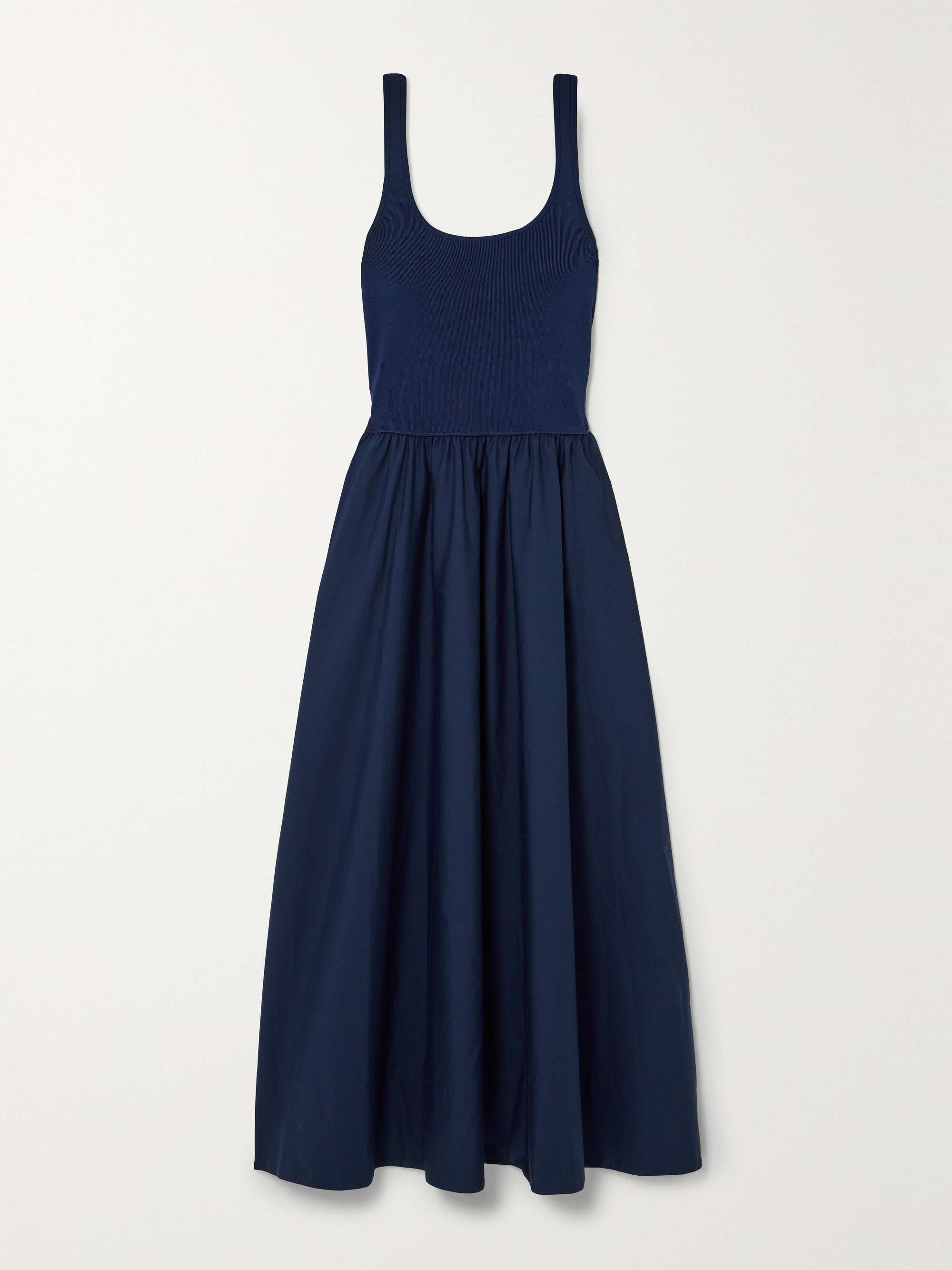 POLO RALPH LAUREN Zaha ribbed-knit and cotton-poplin maxi dress | NET-A ...