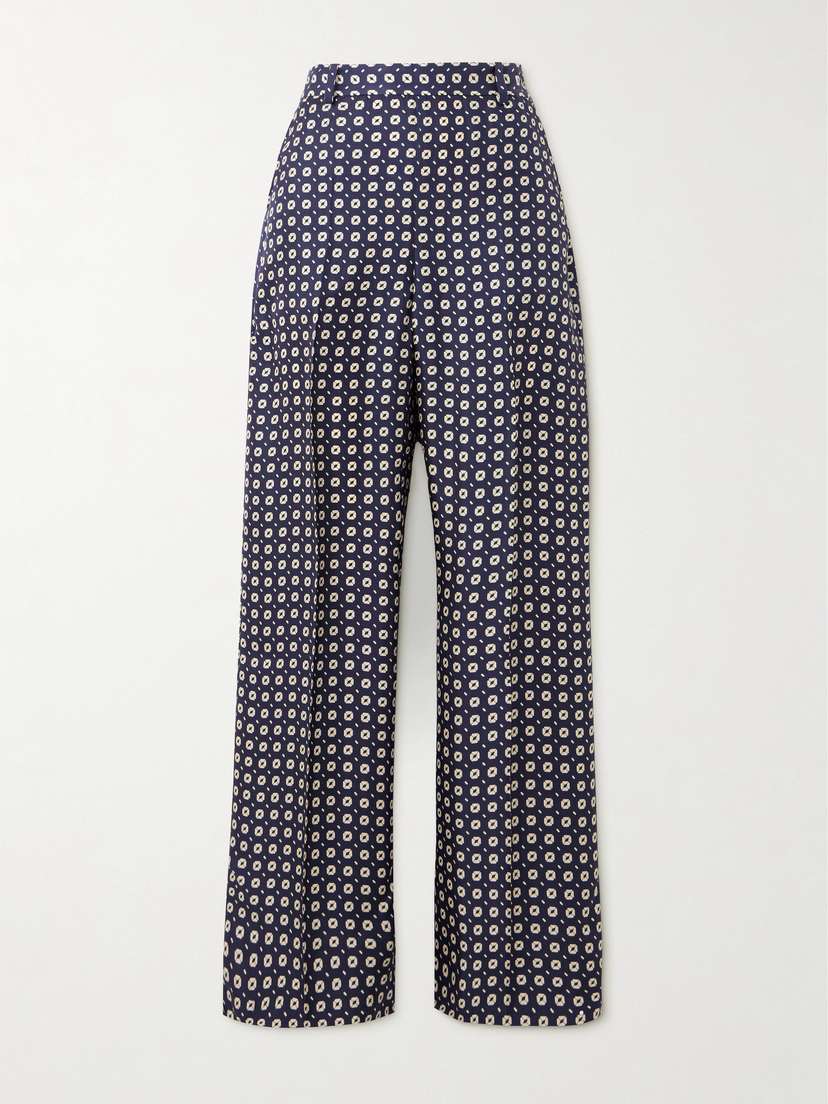 Polo Ralph Lauren Printed Silk Satin-twill Wide-leg Pants