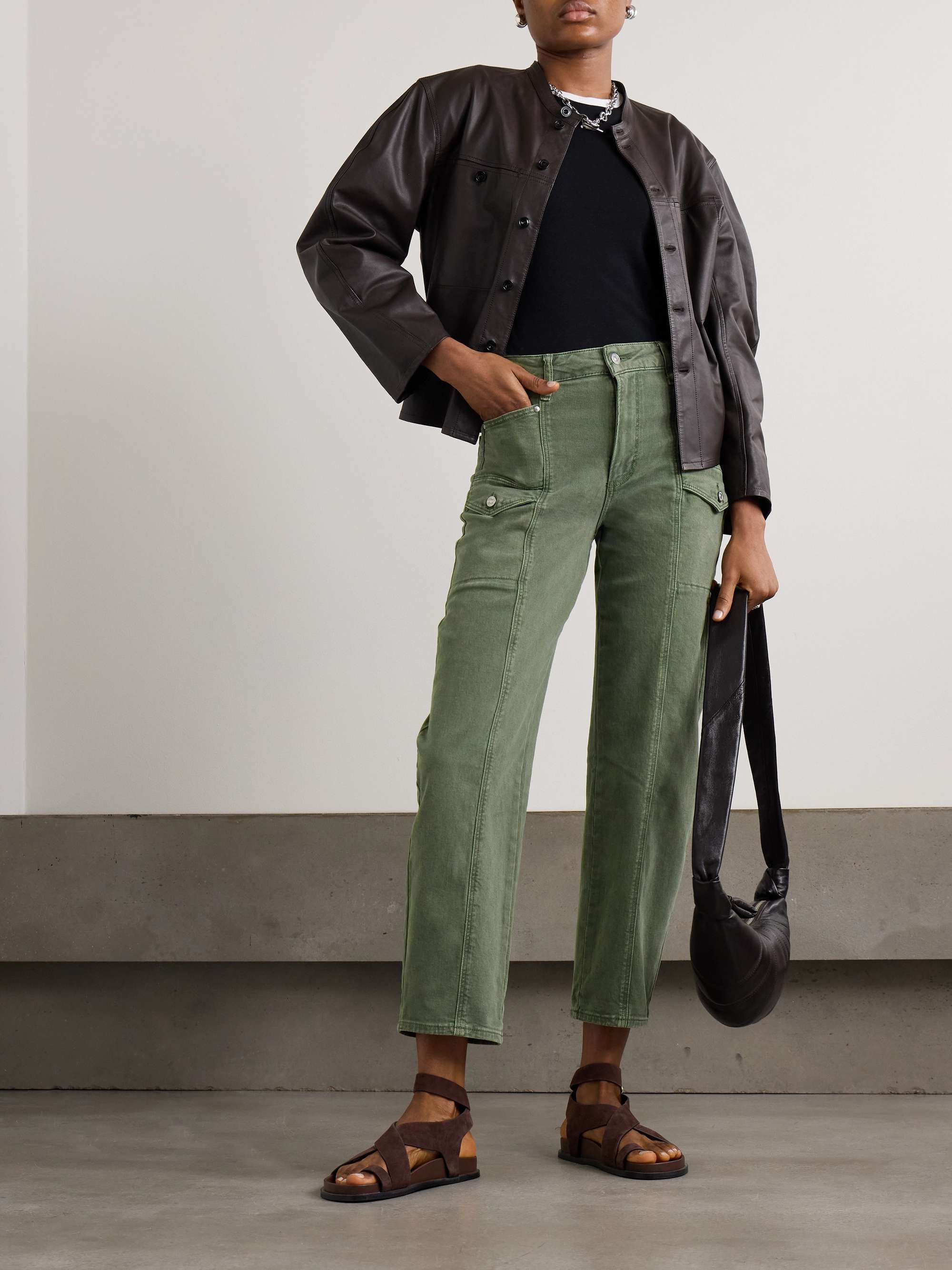 Paige Women s Alexis Cargo Jeans Size 32 Green
