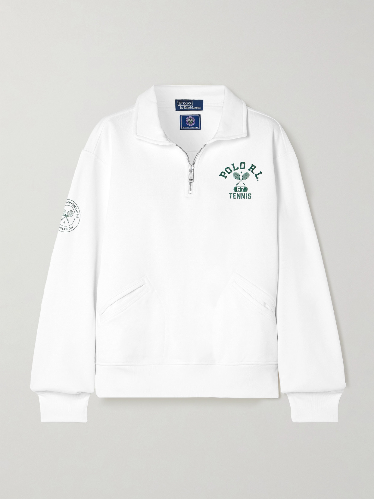 Polo Ralph Lauren Printed Cotton-jersey Sweatshirt In White