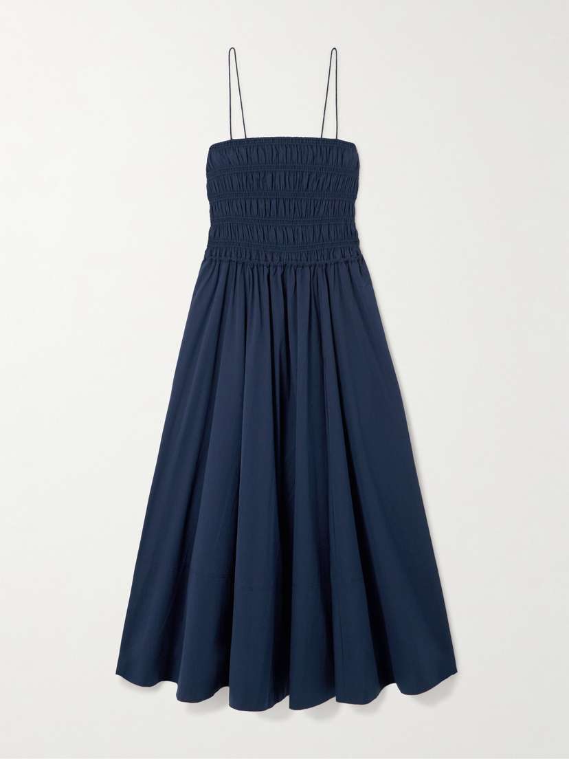 Polo Ralph Lauren Shirred Cotton Midi Dress