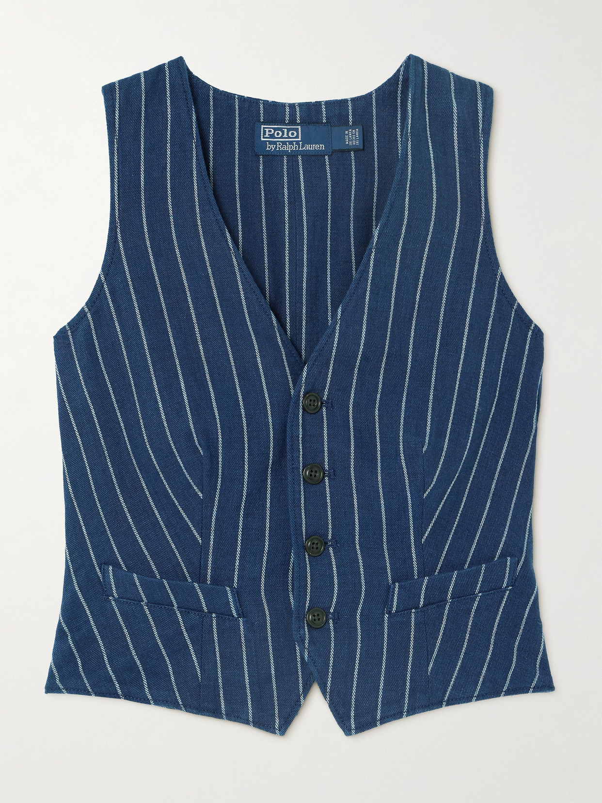 Polo Ralph Lauren - Pinstriped Linen And Cotton-blend Twill Vest - Blue