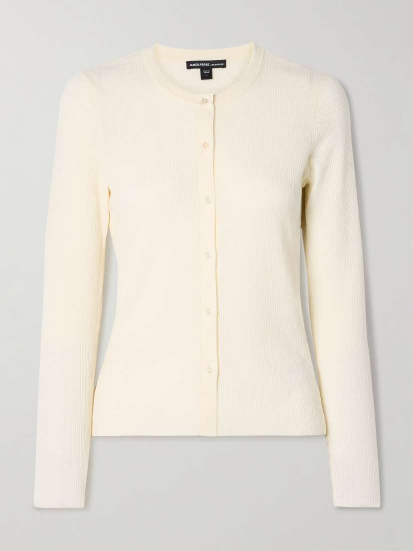 James Perse Ribbed Linen-blend Cardigan