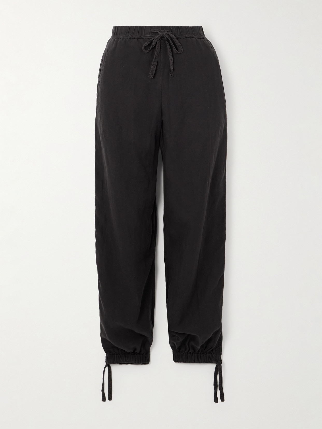 James Perse Zuma Lyocell And Linen-blend Trousers In Grey