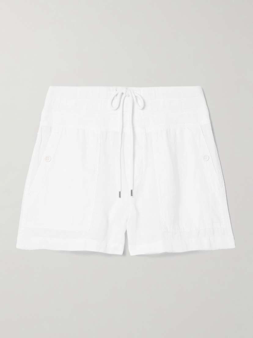 James Perse Cotton Jersey-trimmed Linen Shorts