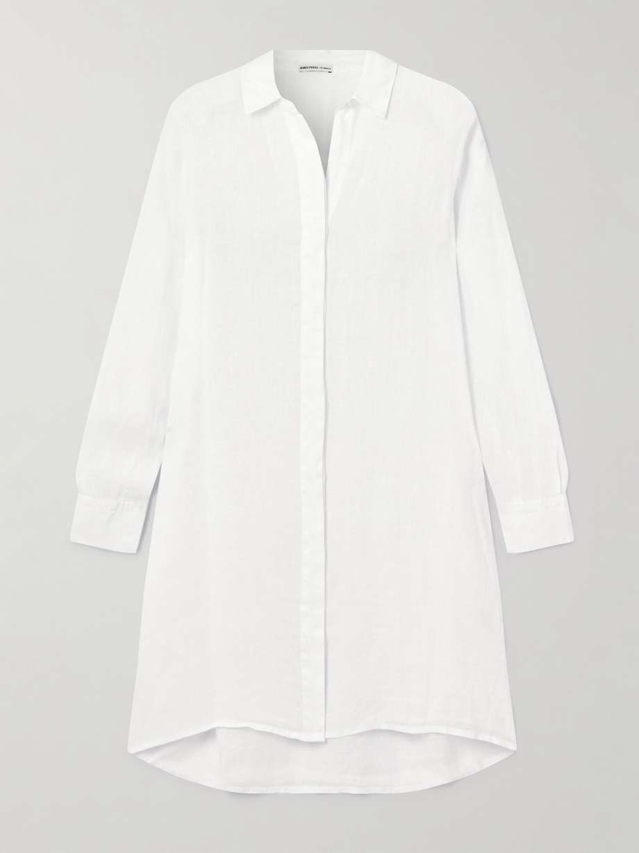 linen midi shirt dress