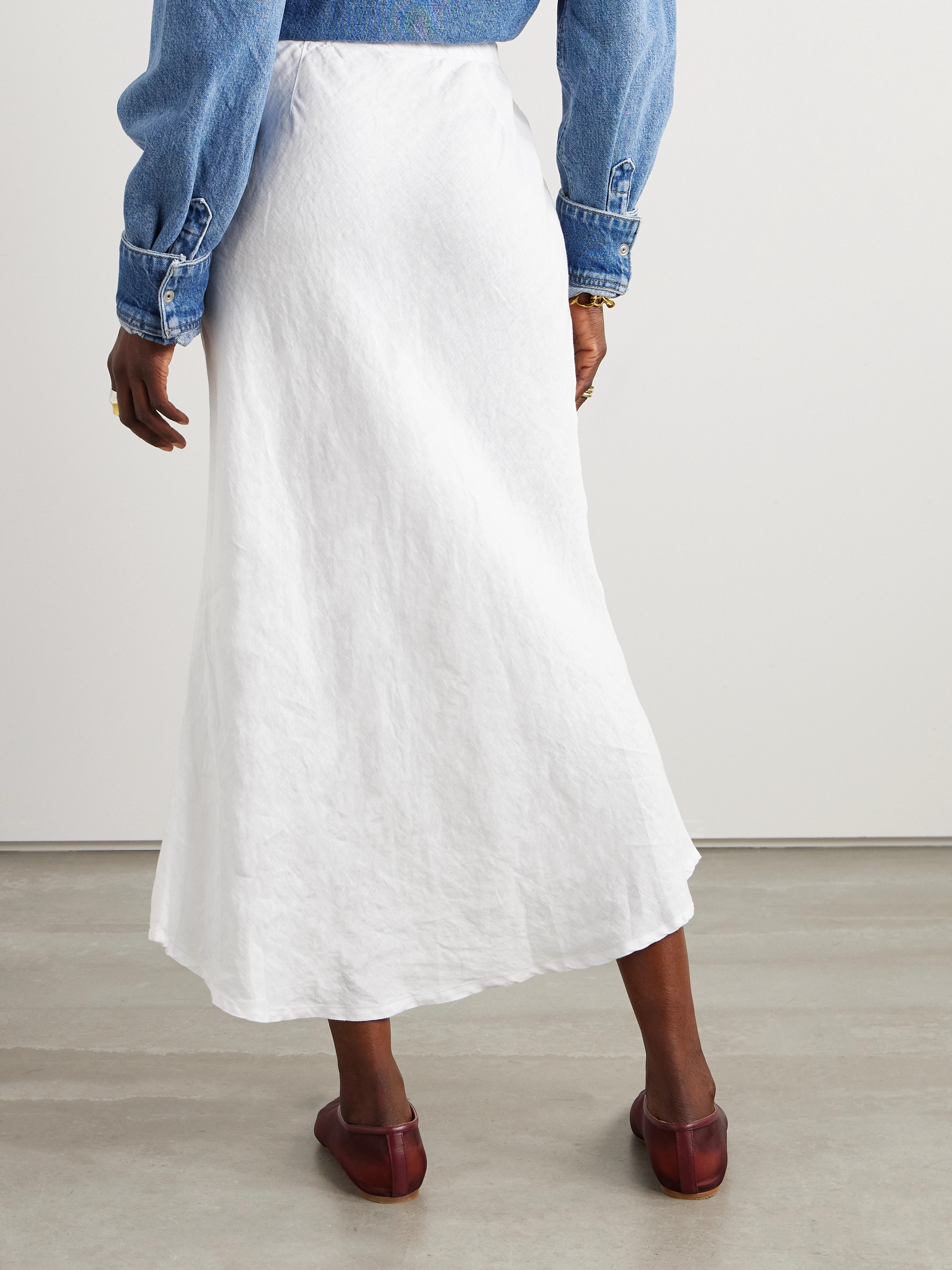 James Perse Surfside asymmetric linen skirt thumbnail