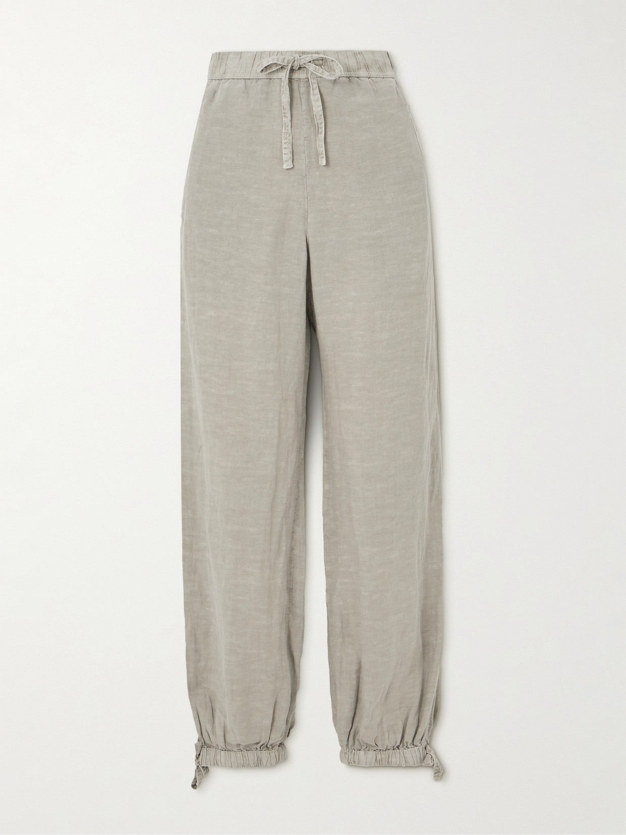 James Perse Zuma Tencel™ Lyocell And Linen-blend Tapered Pants In White