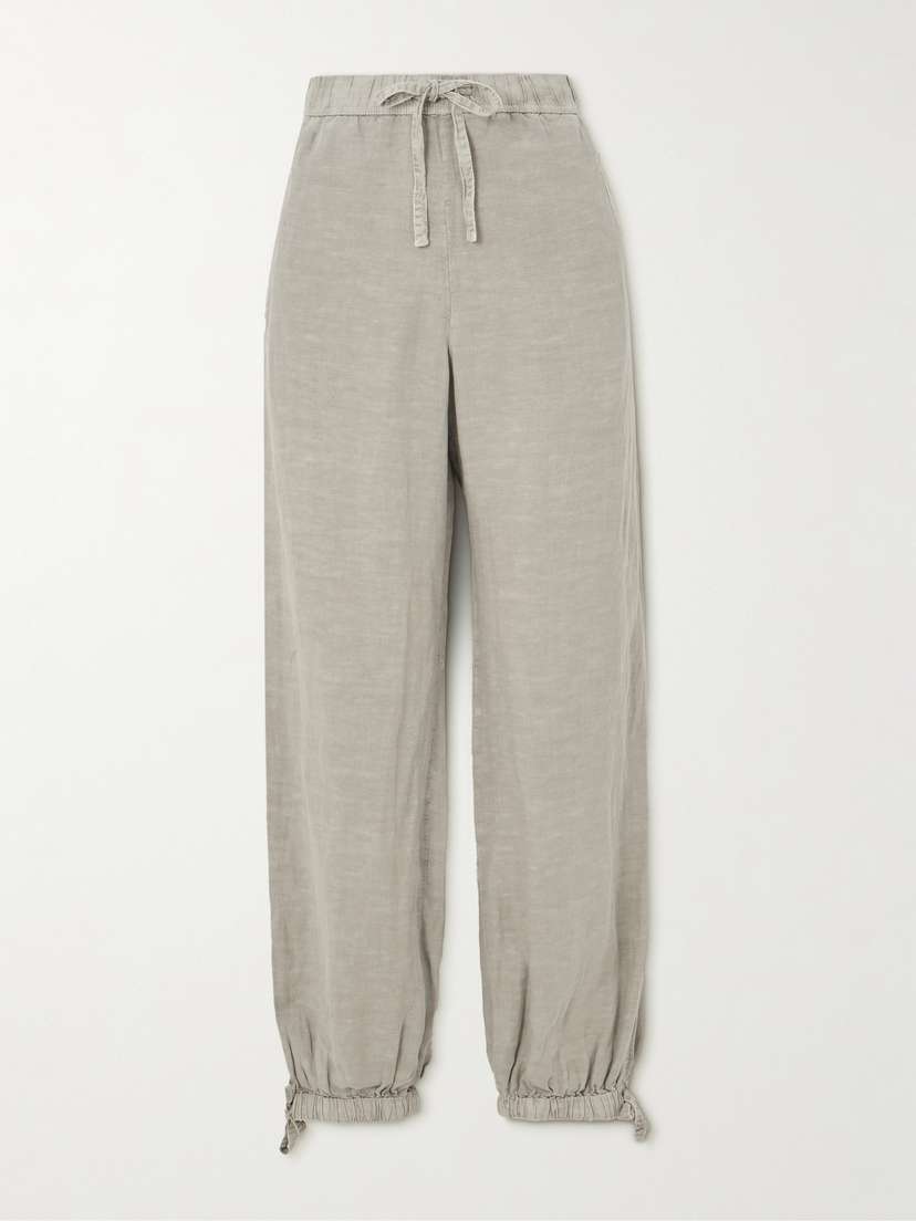 James Perse Zuma Tencel™ Lyocell And Linen-blend Tapered Pants