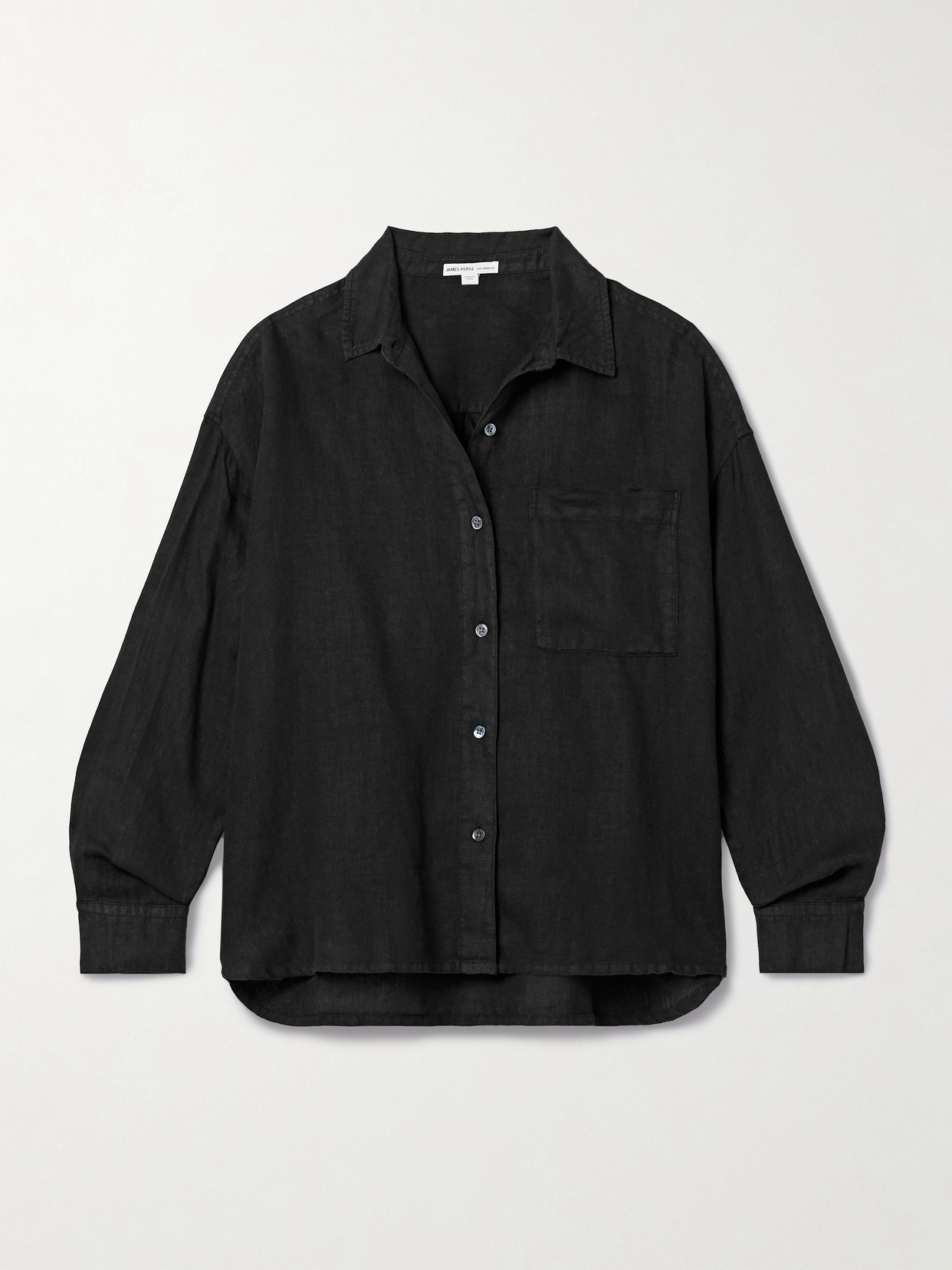 James Perse Linen Shirt In Black