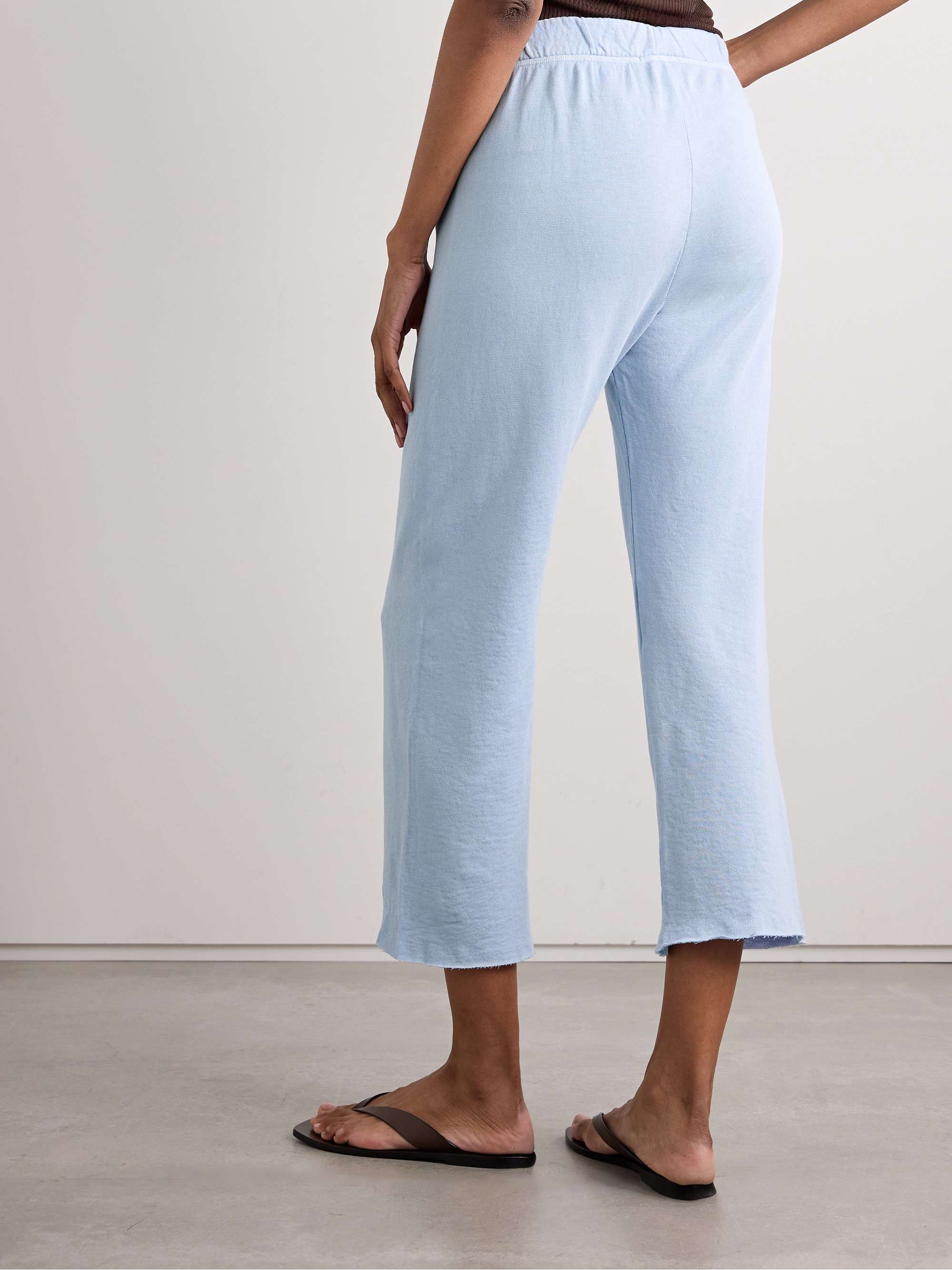 JAMES PERSE Cropped Supima cotton-terry track pants