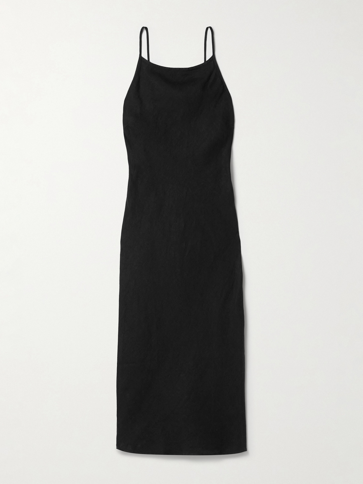 Shop James Perse Linen Midi Dress In Black