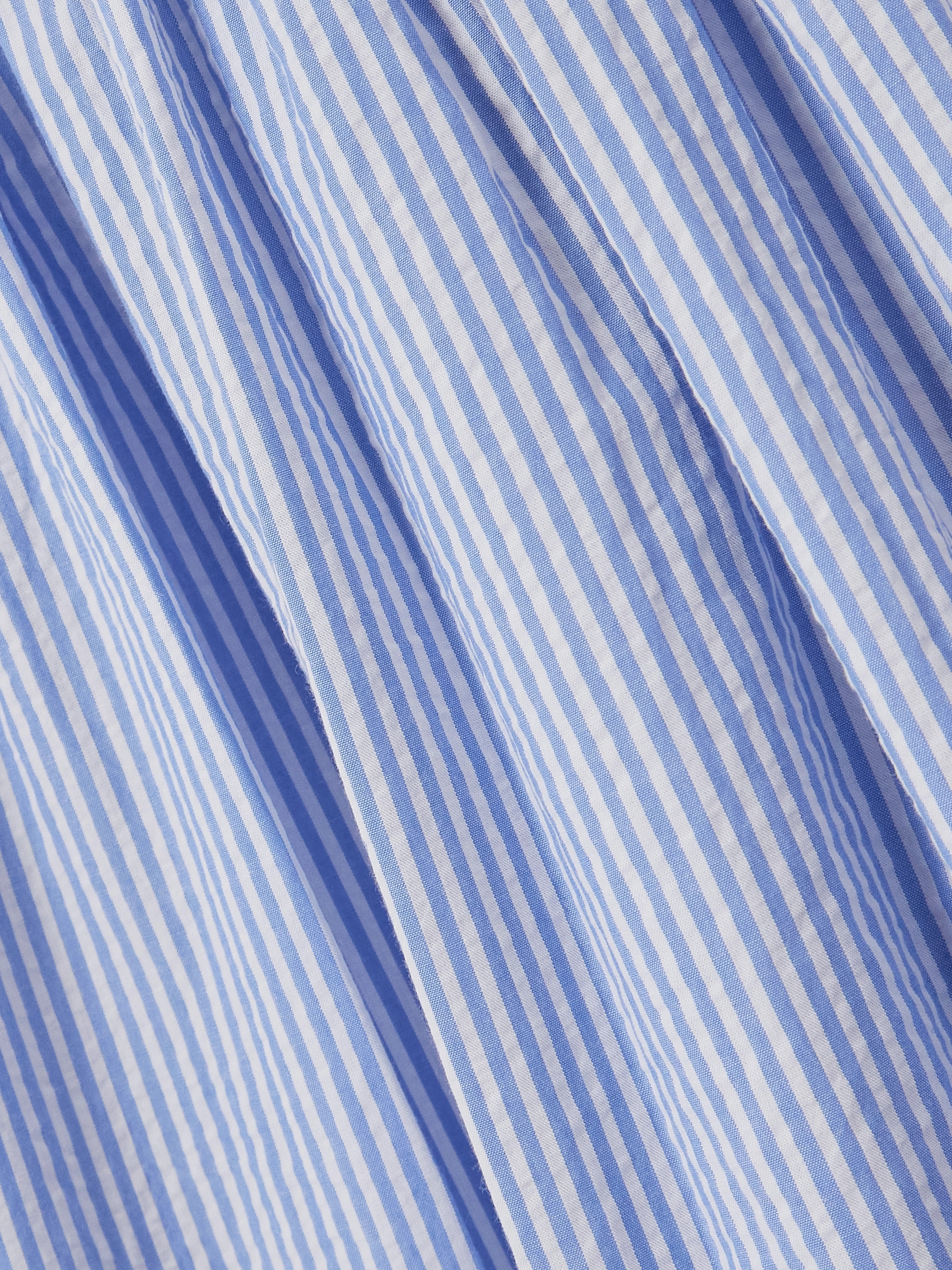 Polo Ralph Lauren Klie braided ruffled striped cotton-seersucker midi dress