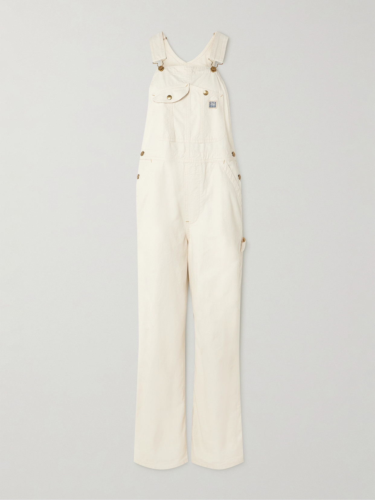 Shop Polo Ralph Lauren Denim Overalls In Cream