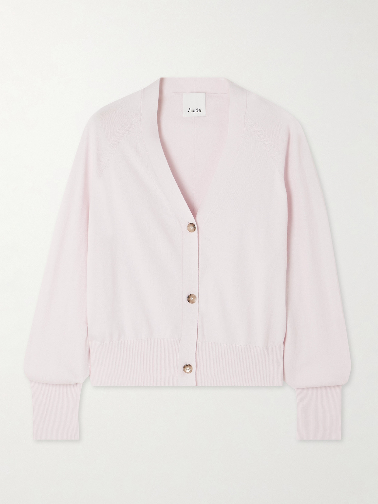 Allude Cotton, Silk And Cashmere-blend Cardigan In Pink