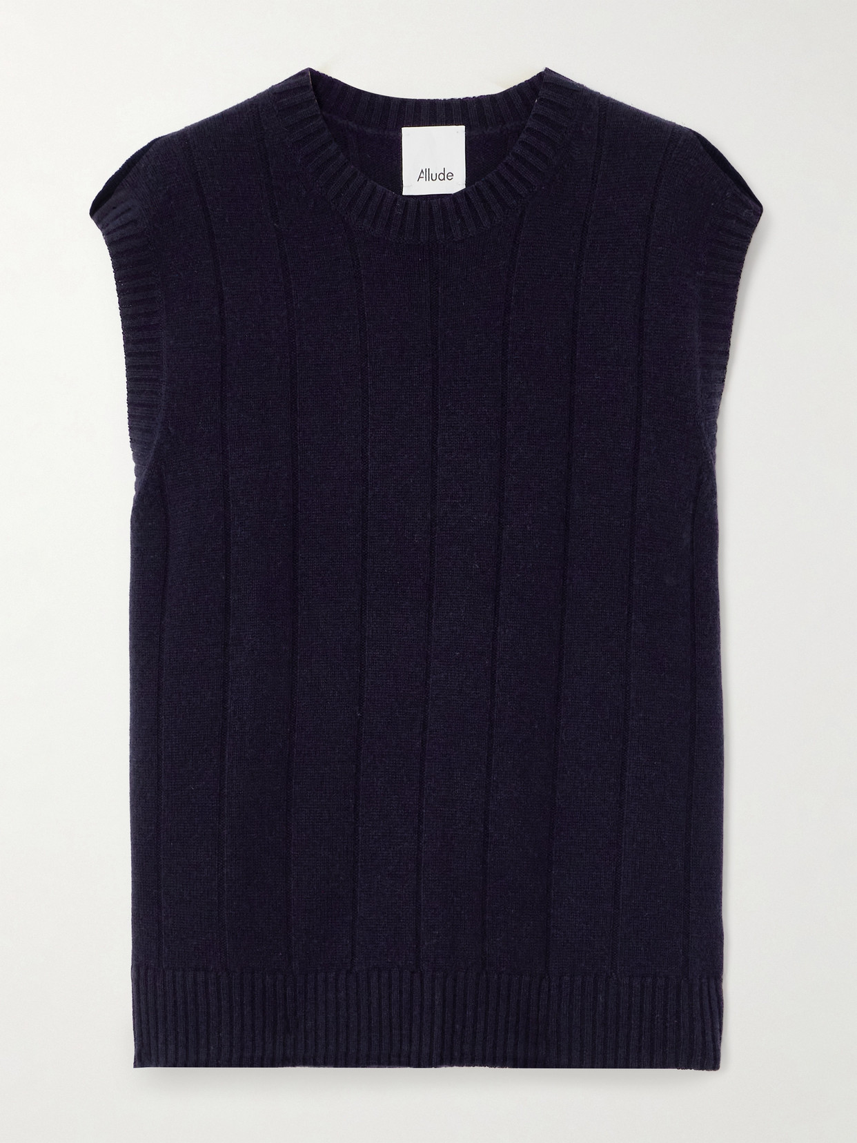 Allude Ribbed Wool And Cashmere-blend Waistcoat In Blue