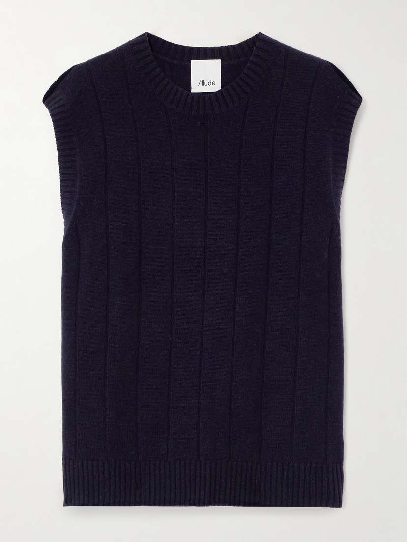 Allude Ribbed Wool And Cashmere-blend Vest